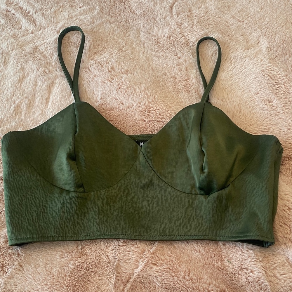Nasty Gal Olive Green Bralette Top